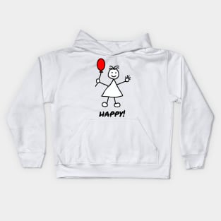 Cute Girl with Balloon Kids Hoodie